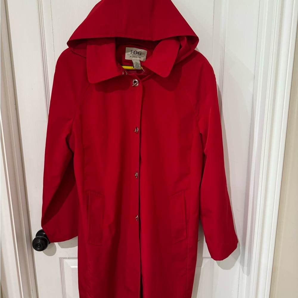 London Fog Women's Vibrant Red Trench Coat